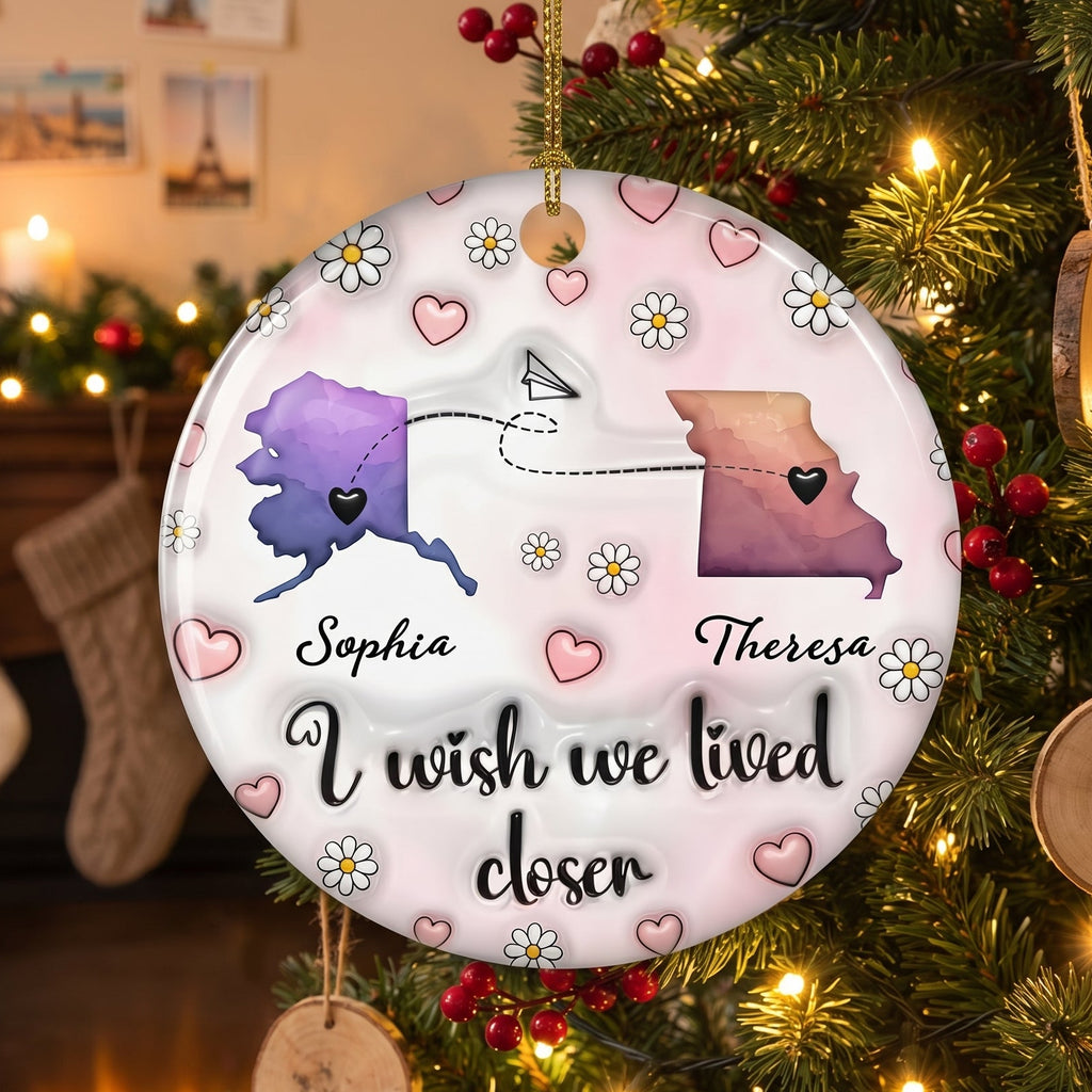 Ceramic Ornament with Personalized Couple Keepsake Ceramic 3 07IN 8CM