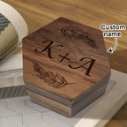 quality six styles customized hexagon wooden jewelry box wedding front view