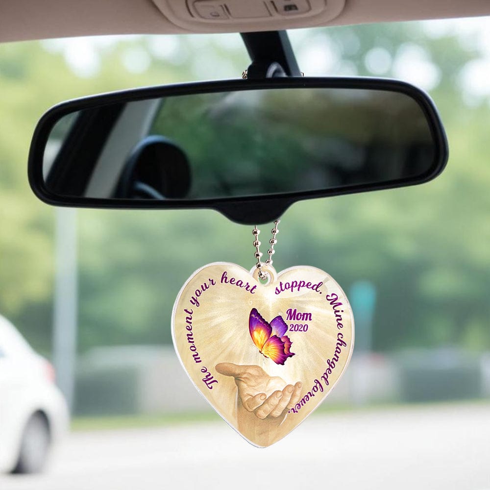 butterfly ornament heart motif personalized photo with custom name photo tribute