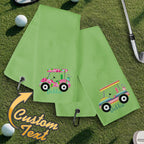 Personalized Golf Towel with Name Hanging Clip Golf Cart Towel Gift for Golf Lovers