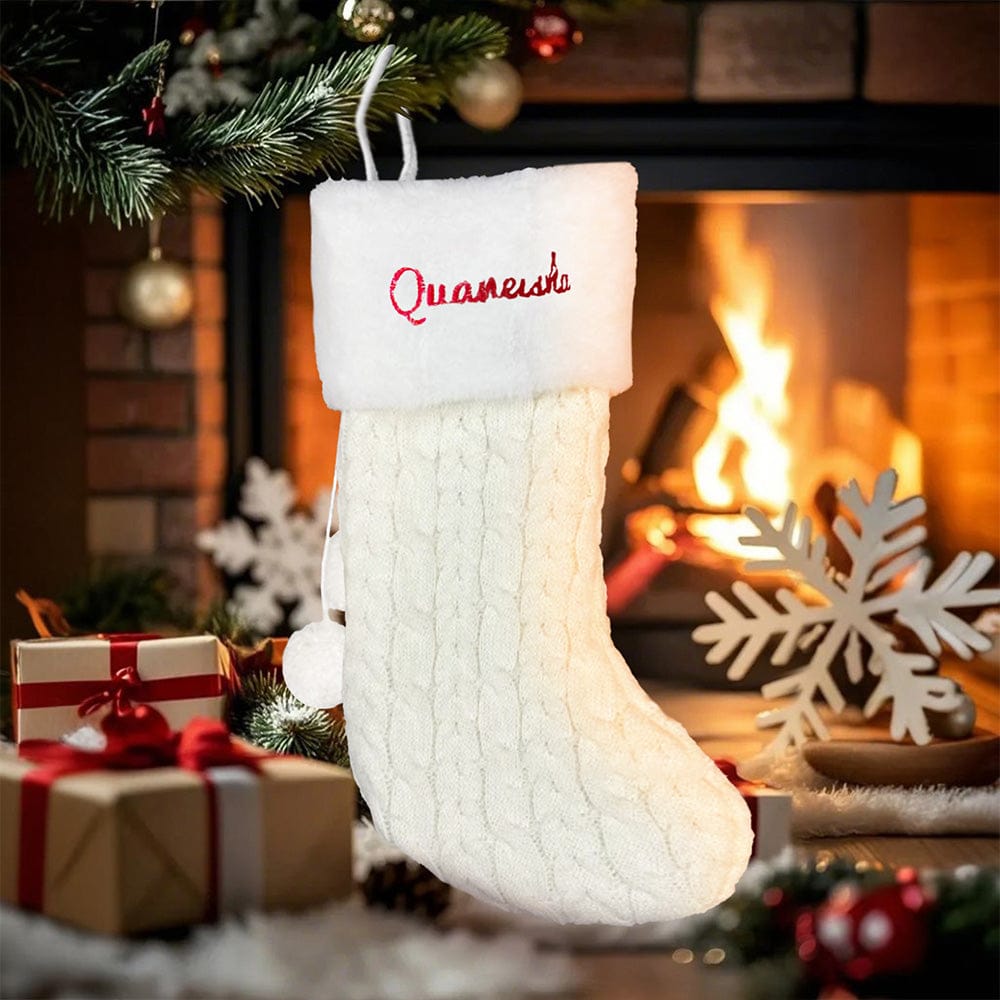 Personalized Christmas Stocking with Name Embroidery Xmas Stockings Decoration