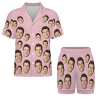 Custom Face Short Sleeve Pajama Valentine's Day Gift for Lover