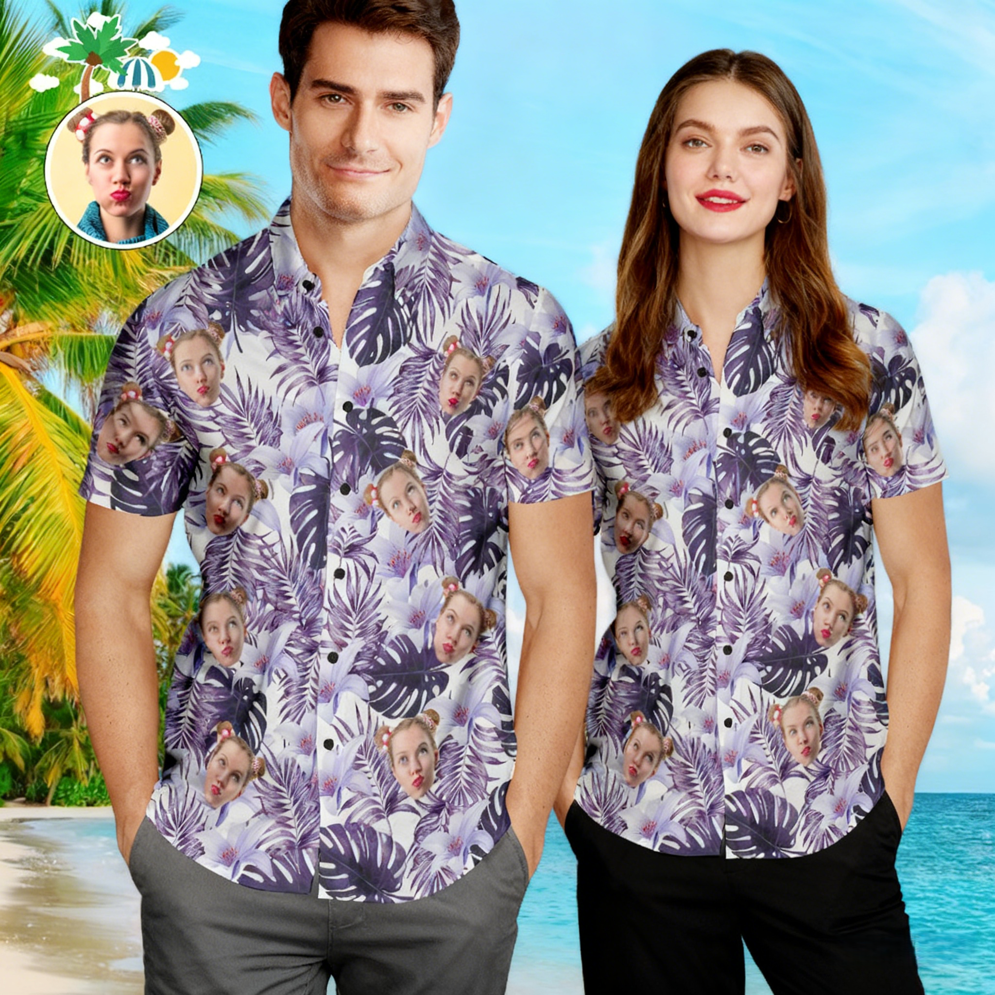 personalized photo hawaiian shirt vacation ready gift for boyfriend