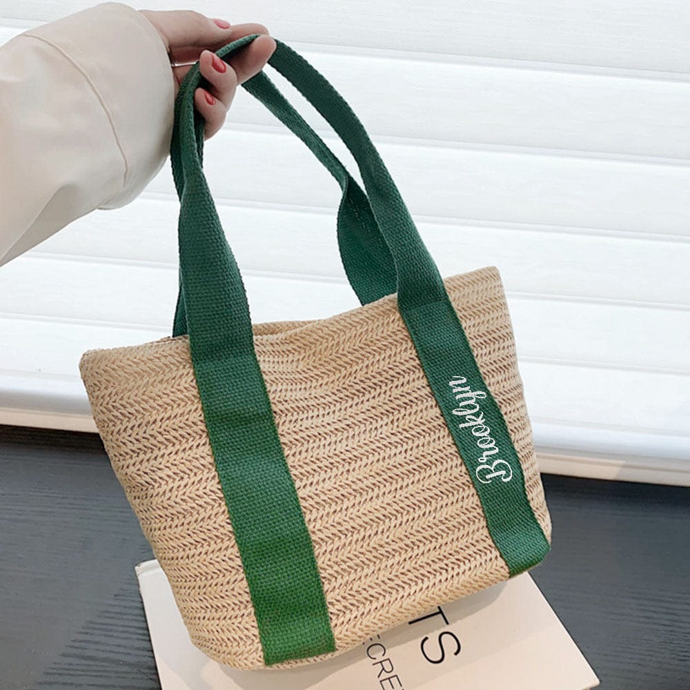 Personalized Beach Straw Bags Custom Tote Bag Bridal Shower Bag Wedding Gift for Bridesmaid Bride