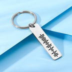 Single Side Engraved Stainless Steel Scannable Code Music Keychain