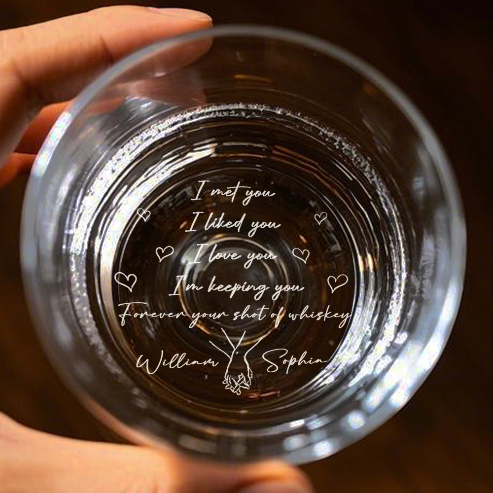 Personalized Whiskey Glass I Met You I Liked You I Love You 10oz Whiskey Glass Gift for Husband or Boyfriend