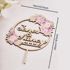 Personalized Flower Cake Topper Custom Name Cake Topper for Wedding