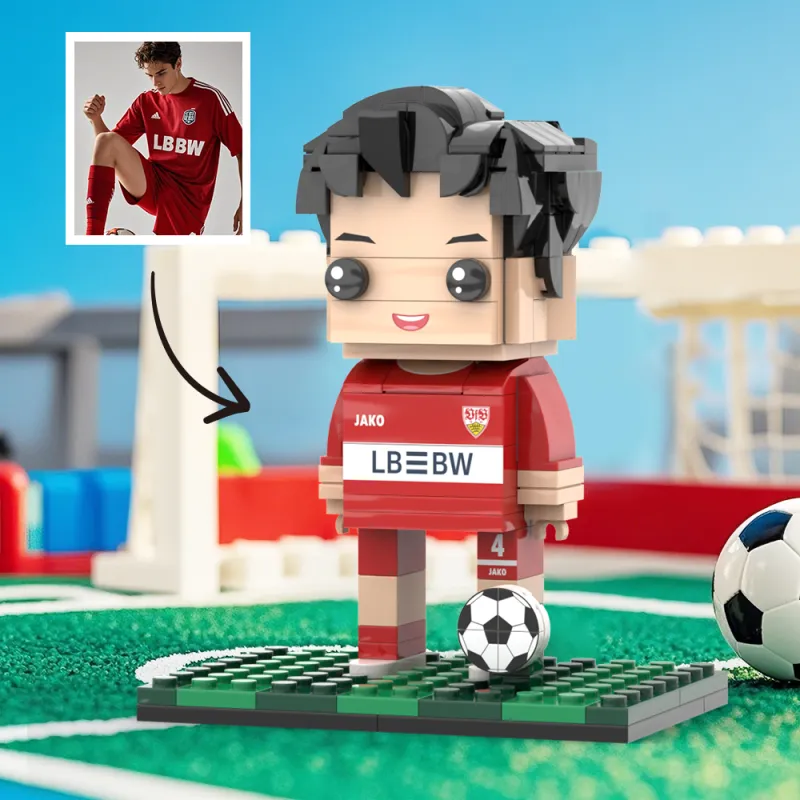 Full Body Customized 1 Person Brick Figures Soccer Theme Gift Birthday Gift Valentines Gift for Soccer Player