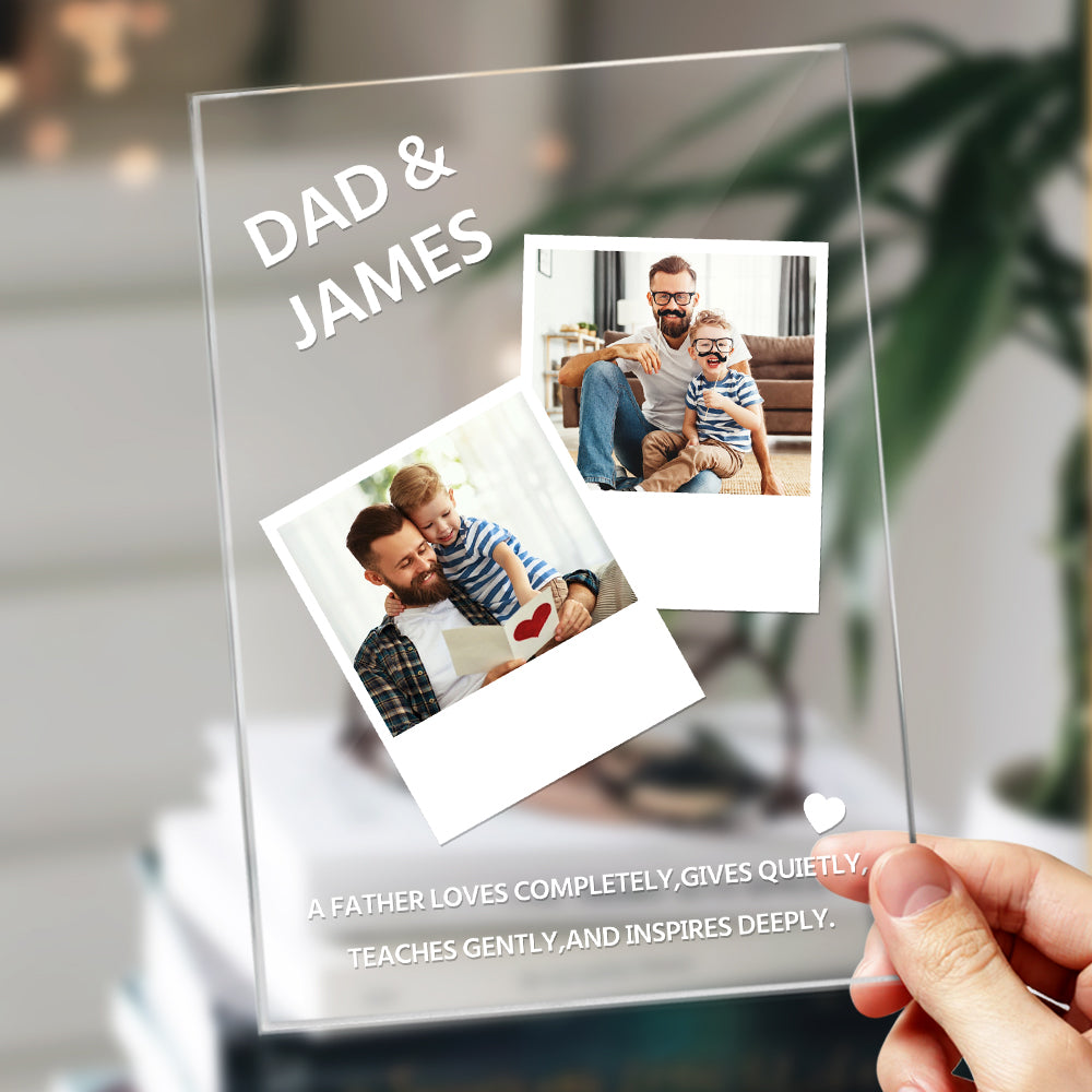 personalized custom gift for dad with clear acrylic finish