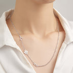 quality engraved animal paw shape initial necklace unique wedding front view