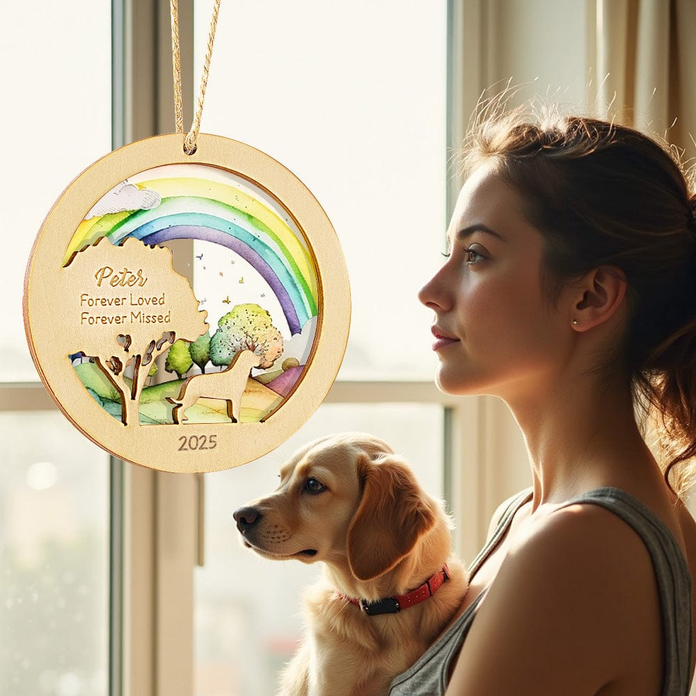 cat memorial ornament personalized design rainbow bridge keepsake