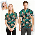 Custom Hawaiian Shirts Muti-face Design Summer Leaves Online Preview Personalized Aloha Beach Shirt For Men