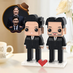 Creative Father's Day Gifts Full Custom 2 People Brick Figures Custom Brick Figures Small Particle Block Toy