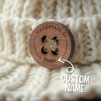 Personalized Handmade with Love Wooden Buttons Set of 15 Clothing Labels Gifts for Mother Grandma Knitting Crocheting Lovers