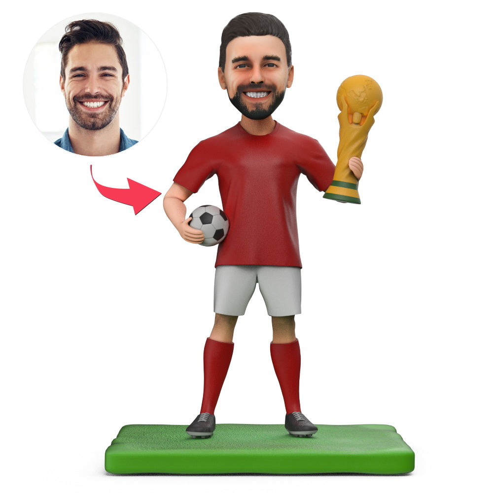Soccer Lovers World Cup Chamipon Custom Bobblehead With Engraved Text