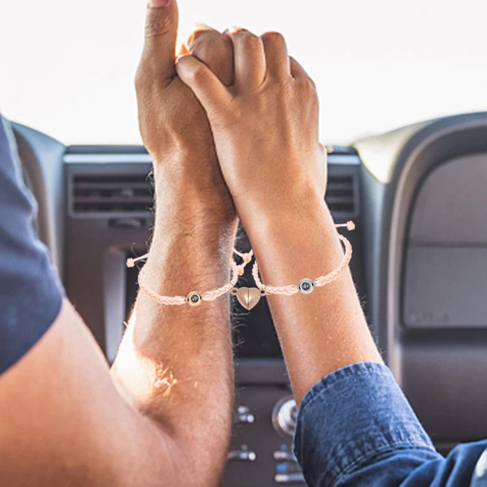 Custom Projection Bracelet Magnetic Heart Couple Bracelets
