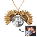Custom Photo Necklaces Sunflower Locket Necklace