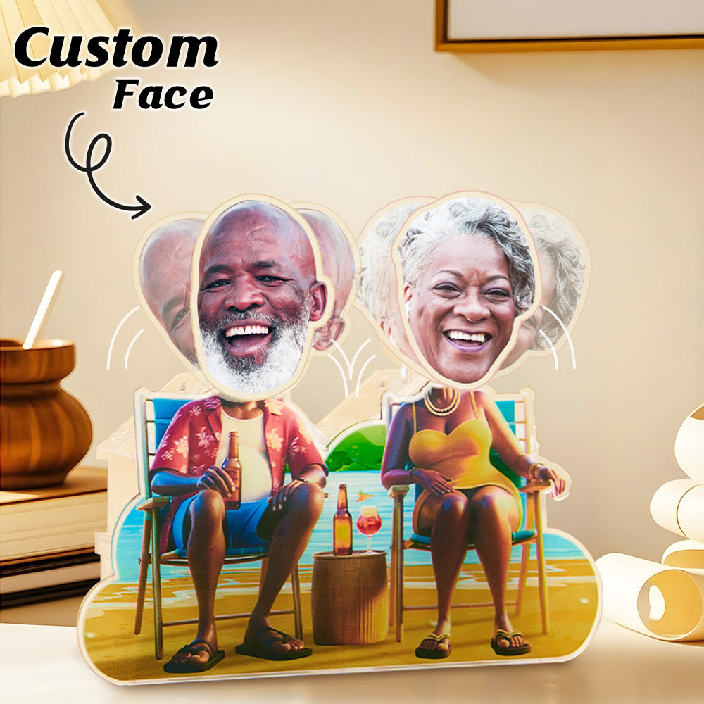 made with family love standee personalized face photo gift for grandparents