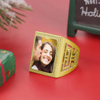 Mother's Gift Custom Vintage Square Photo Ring