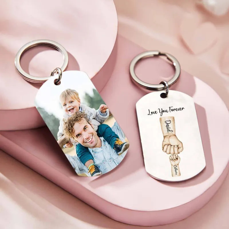 bump keychain best dad ever keychain photo keyring father s day gift design keychain for everyday use