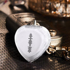 Custom Engraved Heart Scannable Code Music Crystal Keychain