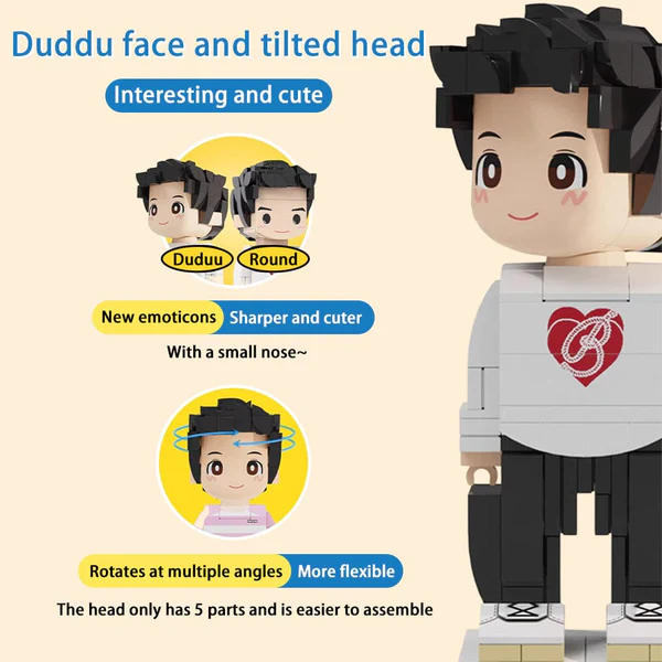 Full Body Customized 1 Person Duddu Brick Figures Birthday Gift for Him