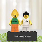 Custom Couple Minifig Personalized Minifig With Engraved Base and Display Box Gift For Lovers On Valentine's Day