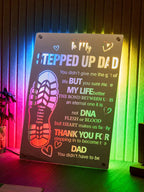 stepped up dad mirror light dad s footprint sign gift for father s day custom gift for dad personalized gift