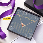 Double Ring Necklace with Message Card Personalized Birthday Gift for Lover