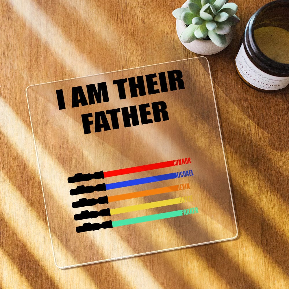 name light saber i am their father acrylic plaque for father s day ornament for dad personalized gift