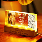Personalized Where It All Began Night Light Custom Photo Light Gift for Lover