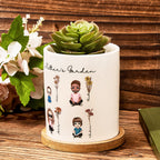 Personalized Cartoon Figure Birth Flower Ceramic Plant Pot Gift for Grandma Mom