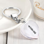 Custom Engraved Heart Scannable Code Music Crystal Keychain
