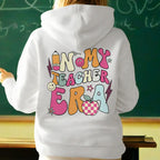 Personalized In My Teacher Era Hooded Sweatshirt Teacher Custom Name Hooded Sweatshirt Back to School Gifts