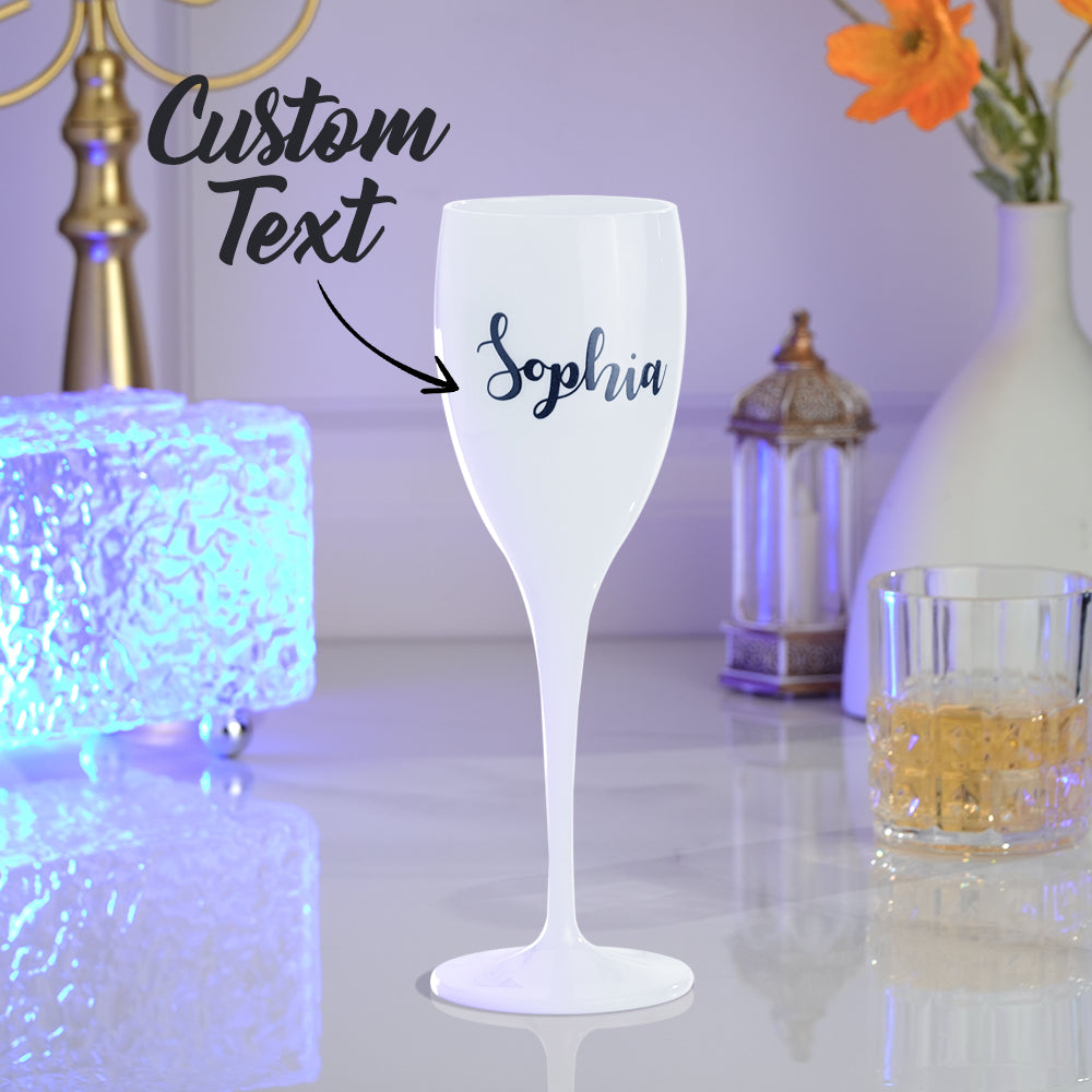 quality champagne toasting flutes birthday bachelorette bridal favors her front view