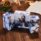 Custom Photo Cube Infinity Folding Multiphoto Cube with Wooden Base Father's Day Gifts