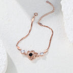 Personalized Heart-shaped Love Projection Bracelet 925 Sterling Silver