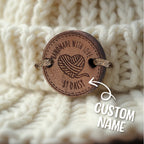 Personalized Handmade with Love Wooden Buttons Set of 15 Clothing Labels Gifts for Mother Grandma Knitting Crocheting Lovers