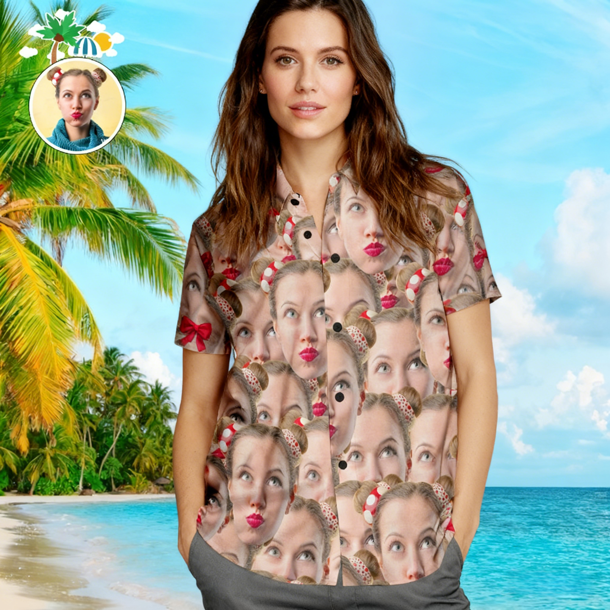 Custom Face Mens Shirt All Over Print Hawaiian Shirts