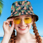Custom Face Flower Bucket Hat Unisex Outdoor Cap