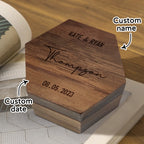 quality six styles customized hexagon wooden jewelry box wedding front view