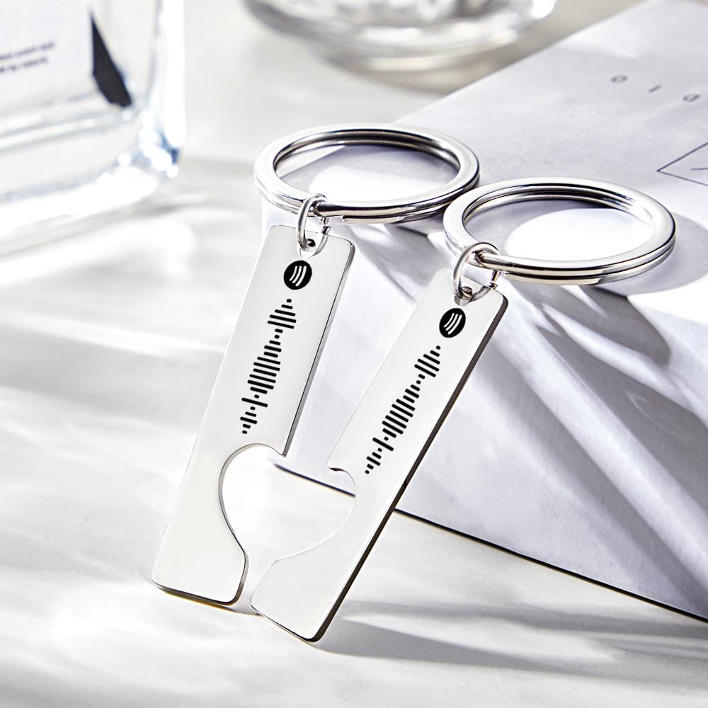 Custom Music Code Keyring With Text Gifts 4 Color