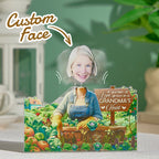 Personalized Face Grandma's Garden Shaking Head Standee Gift for Grandma