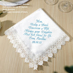 quality wedding handkerchief embroidered hankies gifts mother bride elevate front view