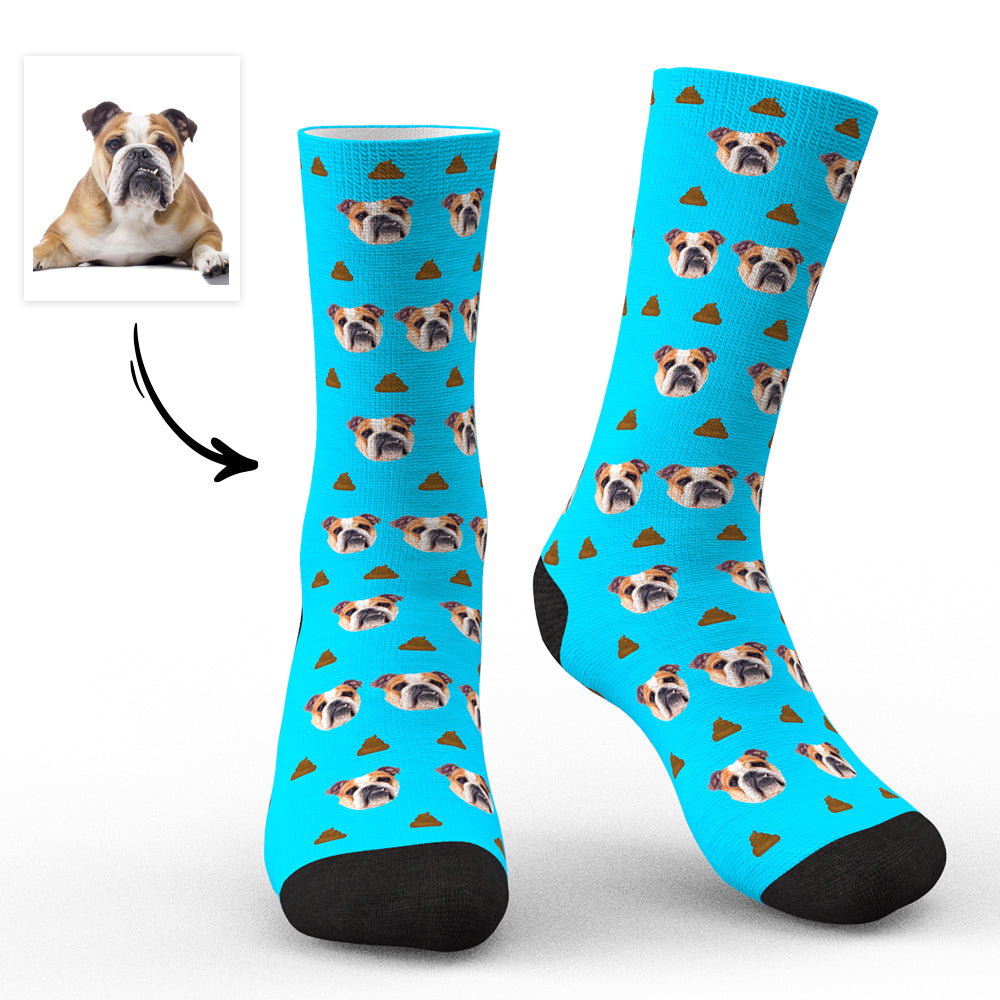 Socks Funny All Over Face Print Personalized Pet Portrait for Pet Lover Gifting Orange