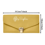 Personalized PU Leather Wallet Custom Birth Flower Wallet with Name Birthday Gift for Her