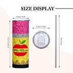 Personalized Glitter Apple 20oz Skinny Tumbler with Straw Back to School Appreciation Gift for Teacher