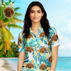 Custom Face Hawaiian Shirt Vintage Flower Plant Men's Popular All Over Print Hawaiian Beach Shirt Holiday Gift