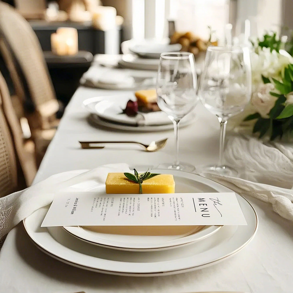 Personalized Minimalist Wedding Menu Card Wedding Dinner Menu