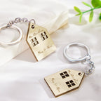 personalized engraved house keychains as a new home gift